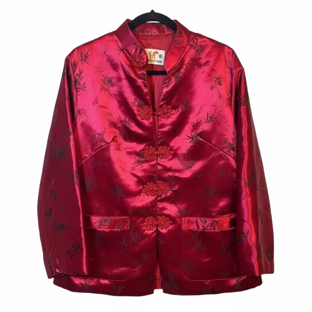 Sinhwa Red Satin Jacket, Size XL